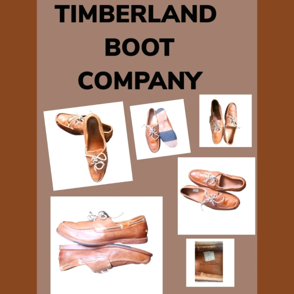 VINTAGE TIMBERLAND BOOT COMPANY MENS BROWN LEATHER DECK BOAT SHOES SIZE 10